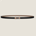 HM GAMMA BUCKLE & REVERSIBLE KHAKI BROWN AND BLACK LEATHER STRAP 13MM COPPER HARDWARE