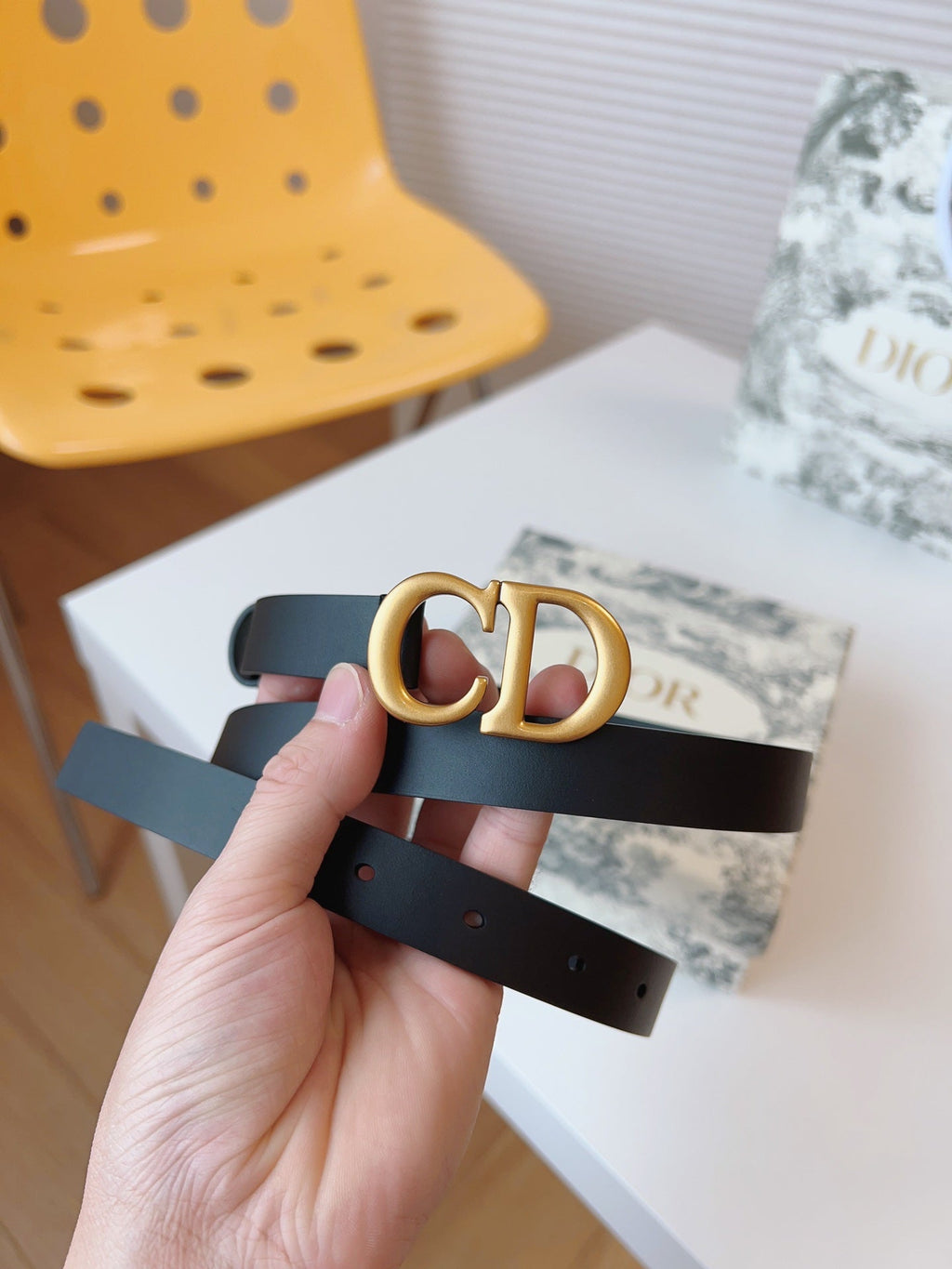 DIOR 25S BELT 20 MM IN BLACK CALFSKIN 613185