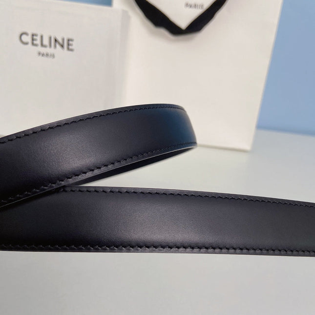 Medium Spike Belt 25mm Black Calfskin Loop Silver Silver Finishing