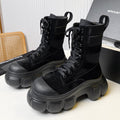 STORM COMBINATION 8 CM BOOTS IN BLACK SUEDE AND SHEEPSKIN