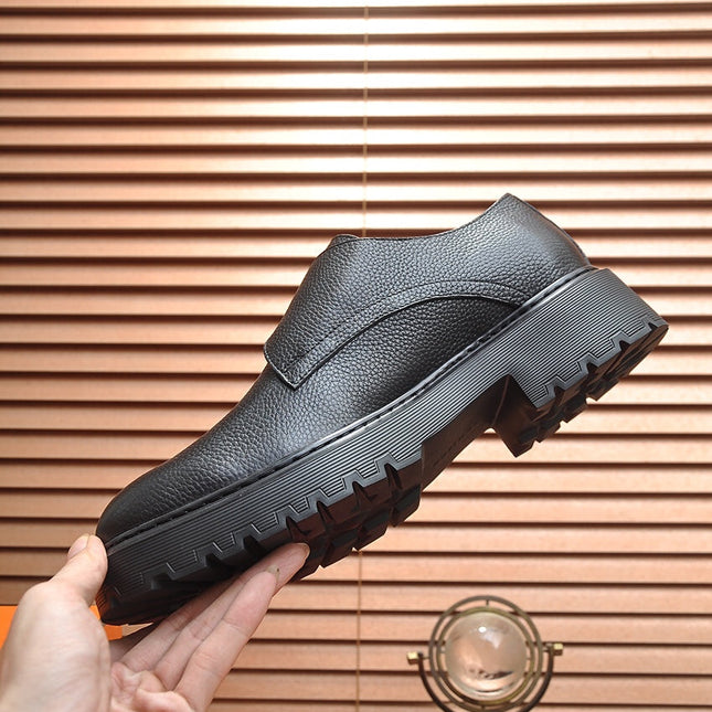 HM MONK STRAP BLACK GRAINED CALFSKIN