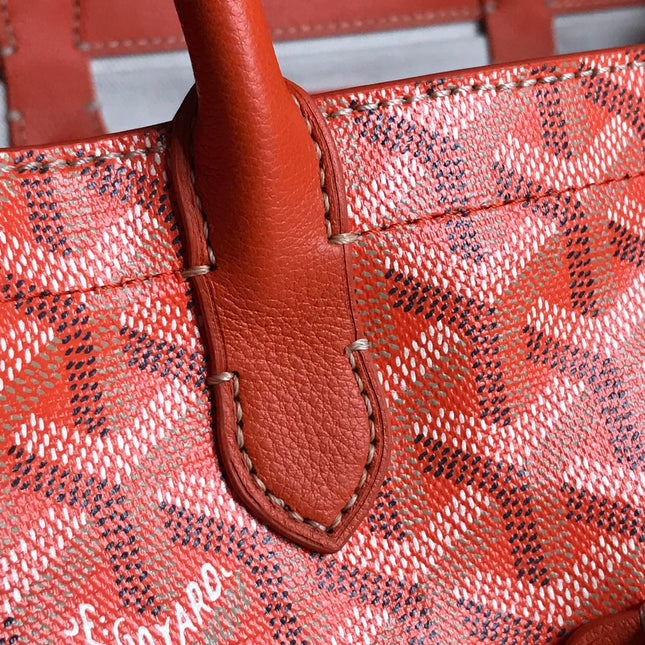 SAIGON SOUPLE BAG 34 IN RED ORANGE GOYARDINE CANVAS AND CALFSKIN