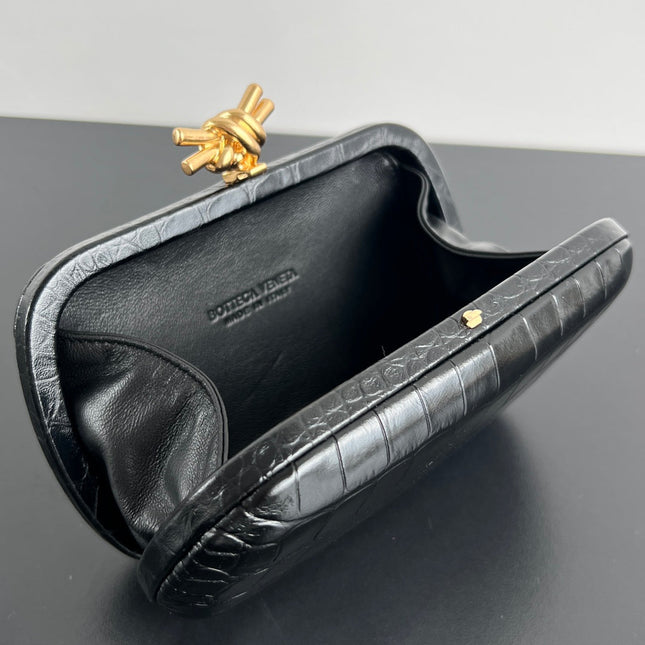 KNOT 19 IN BLACK CROCODILE PATTERN CALFSKIN