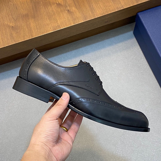 CD POINED TOE LONDON OXFORD BLACK CALFSKIN