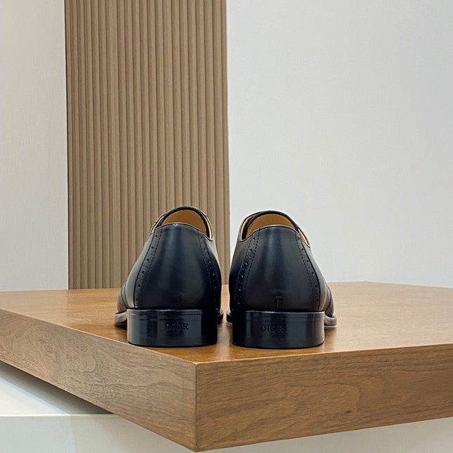 CD POINED TOE LONDON OXFORD BLACK CALFSKIN