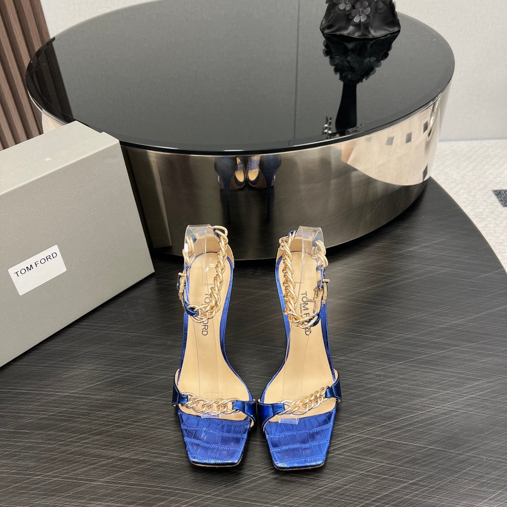 ZENITH SANDAL 10 CM IN AZURE BLUE LAMBSKIN