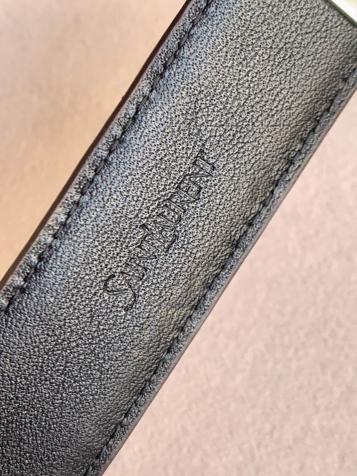 YSL 25S BELT 24 MM IN DARK BROWN EMBOSSED CALFSKIN STYLE 2 529686
