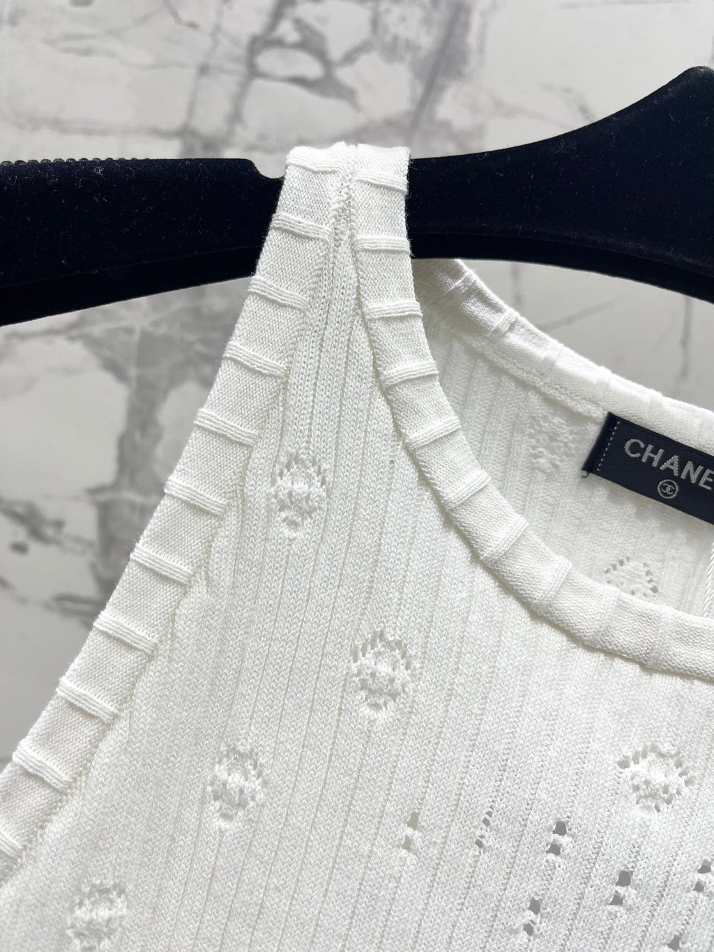 CC White Knitted Fabric Vest