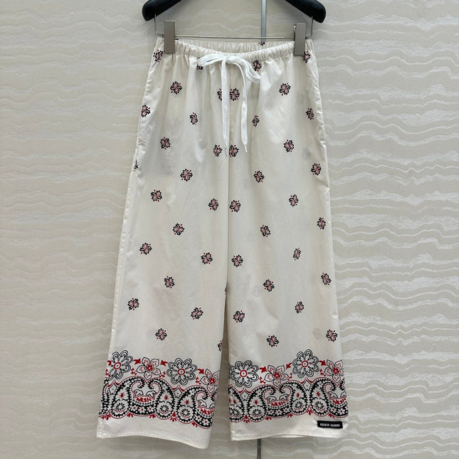 MIUMIU STRAIGHT-LEG CROPPED PANTS WITH ELASTIC WAISTBAND 261440