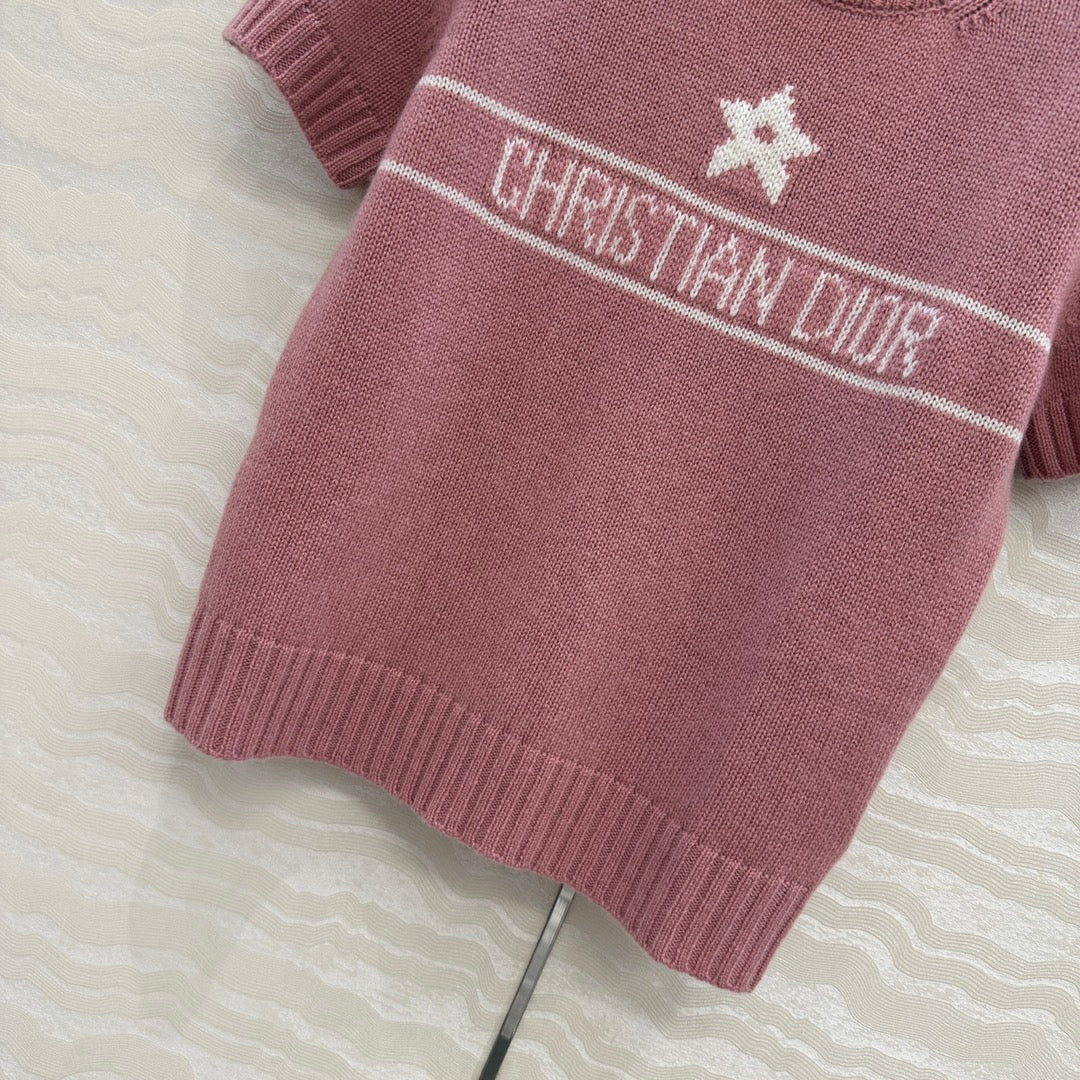 DIOR SHORT-SLEEVE CASHMERE SWEATER 264916