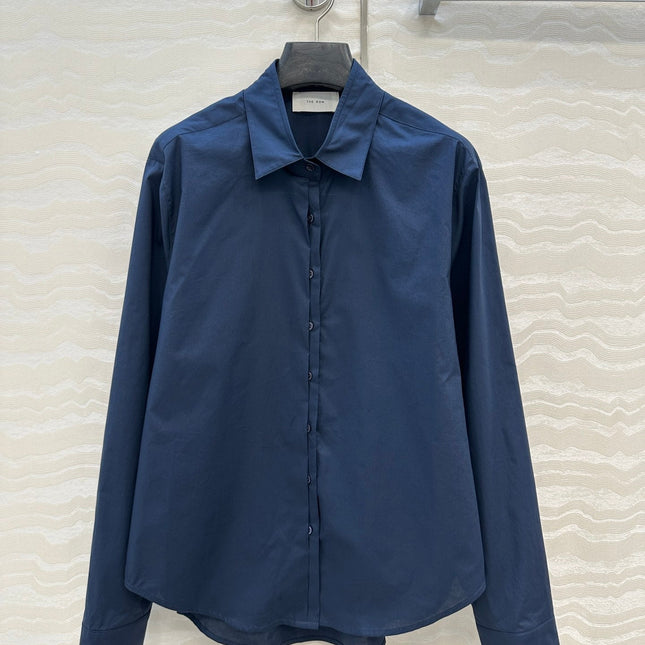 THE ROW CLASSIC NAVY COTTON SHIRT
