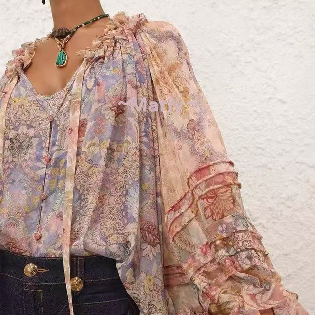 ZIMMERMANN 26S LONG SLEEVE RUFFLE NECK BLOUSE STYLE 159