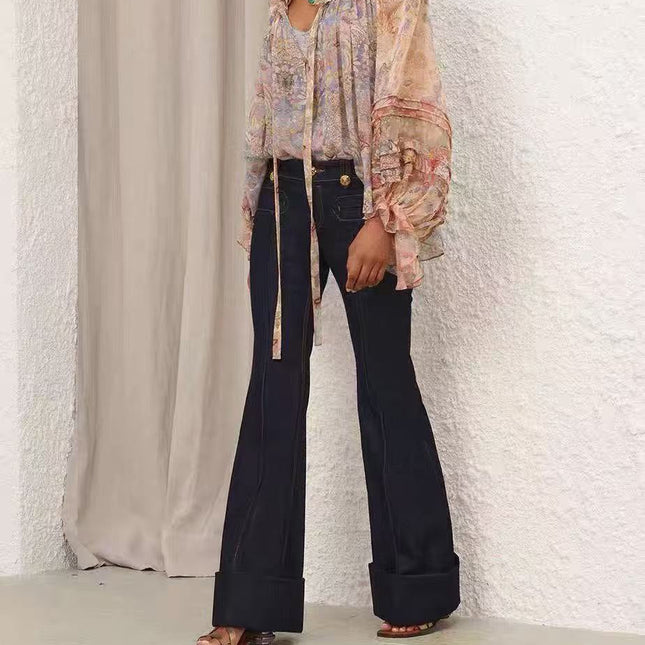 ZIMMERMANN 26S LONG SLEEVE RUFFLE NECK BLOUSE STYLE 159
