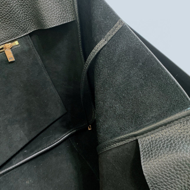 LE 5 À 7 BEA IN GRAINED LEATHER BLACK