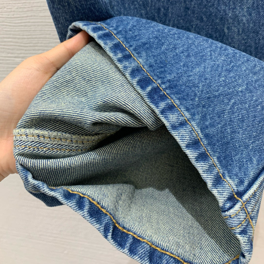 LV High Waist Blue Jeans