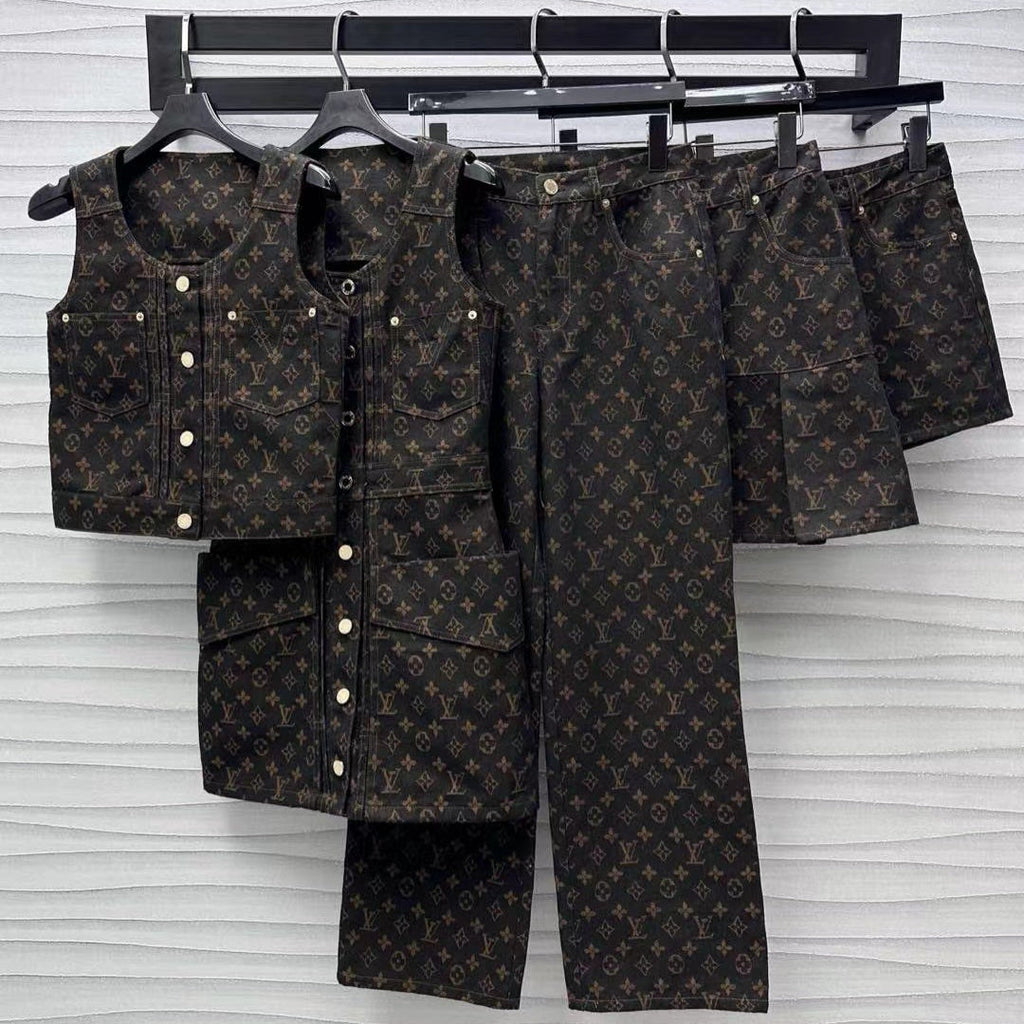 LV Monogram Denim Set