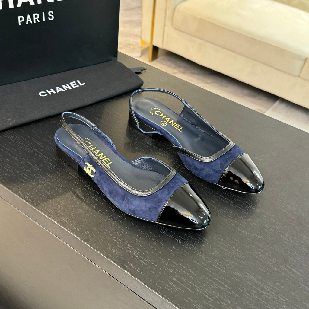 CC SLINGBACK IN NAVY BLUE MIX BLACK SUEDE