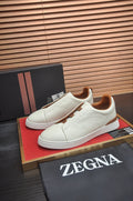 LOW-TOP SNEAKERS IN WHITE GRAINED CALFSKIN