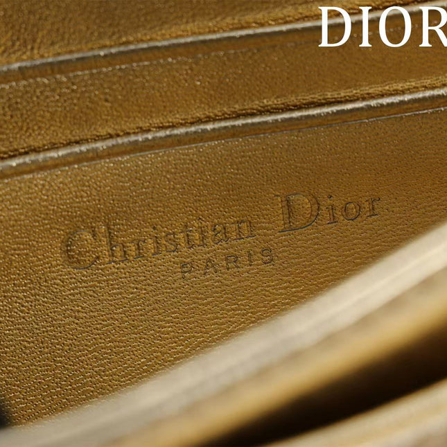 CD BAG 21 IN GOLD CALFSKIN WITH GOLD HARDWARE