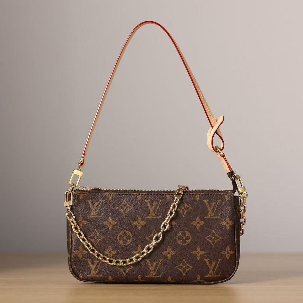 LV POCHETTE ACCESSOIRES BAG 23 IN BROWN MONOGRAM CANVAS