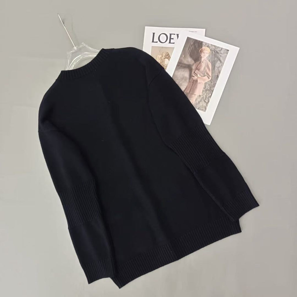 Chanel Black Cardigan In Wool Mix Velvet