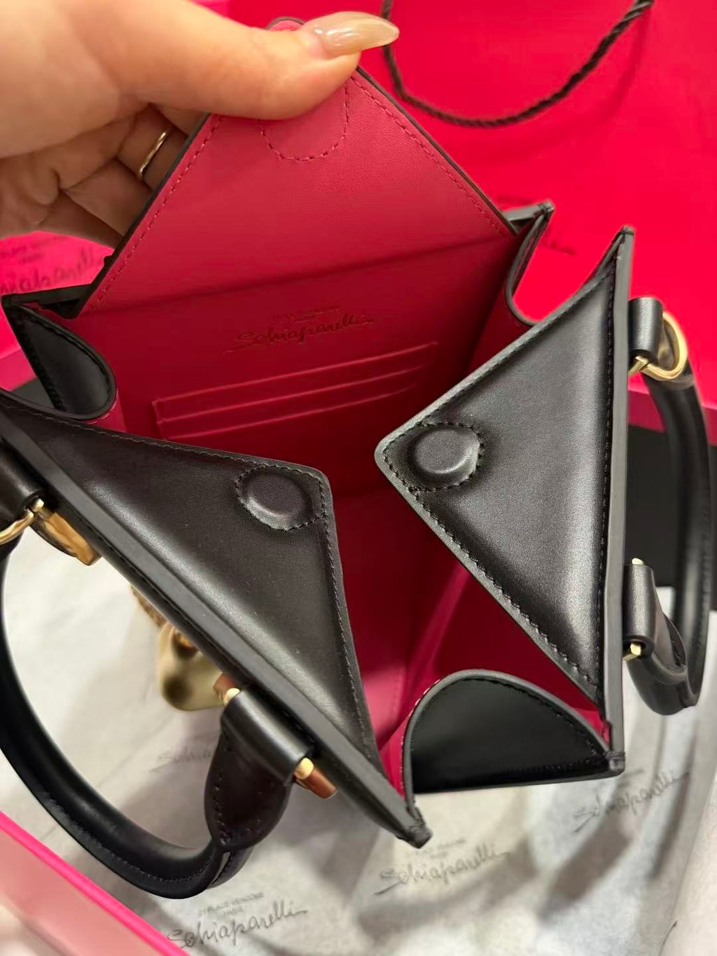 SCHIAPARELLI ANATOMY JEWELRY BAG 20 IN BLACK CALFSKIN