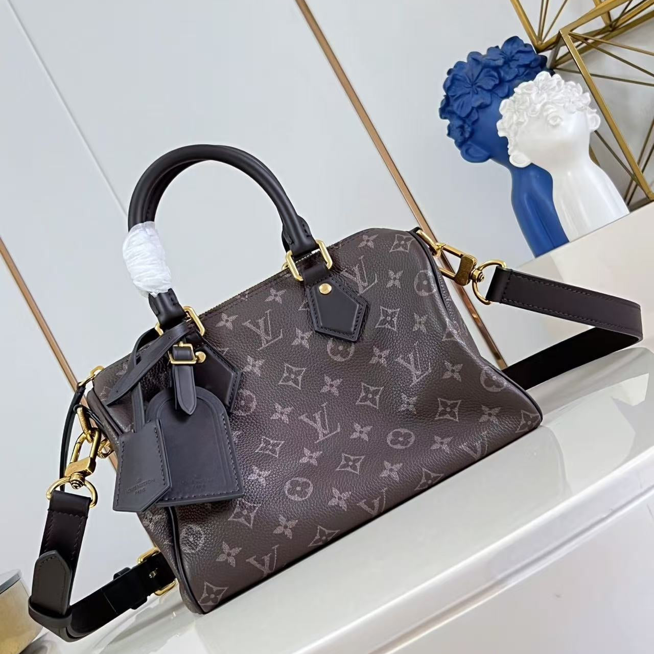 LV SPEEDY P9 BANDOULIERE 25 IN COFFE BEAN CALFSKIN
