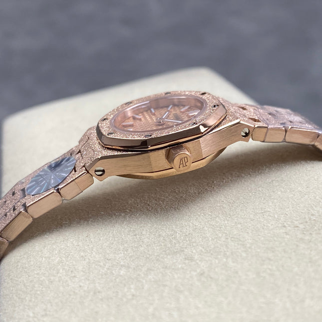 AUDEMARS PIGUET 26S ROYAL OAK MINI WATCH IN ROSE GOLD STAINLESS STEEL