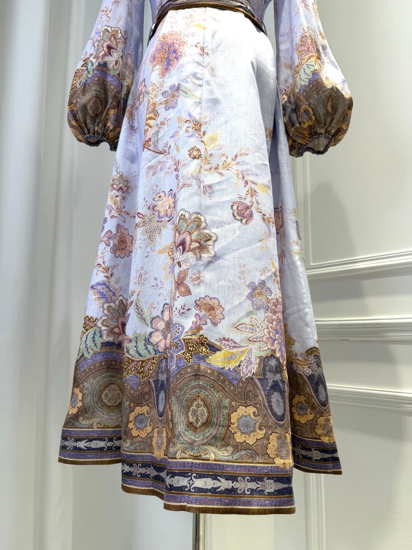 ZIMMERMANN 26S FLORAL RUFFLE SLEEVE MIDI DRESS STYLE 3626