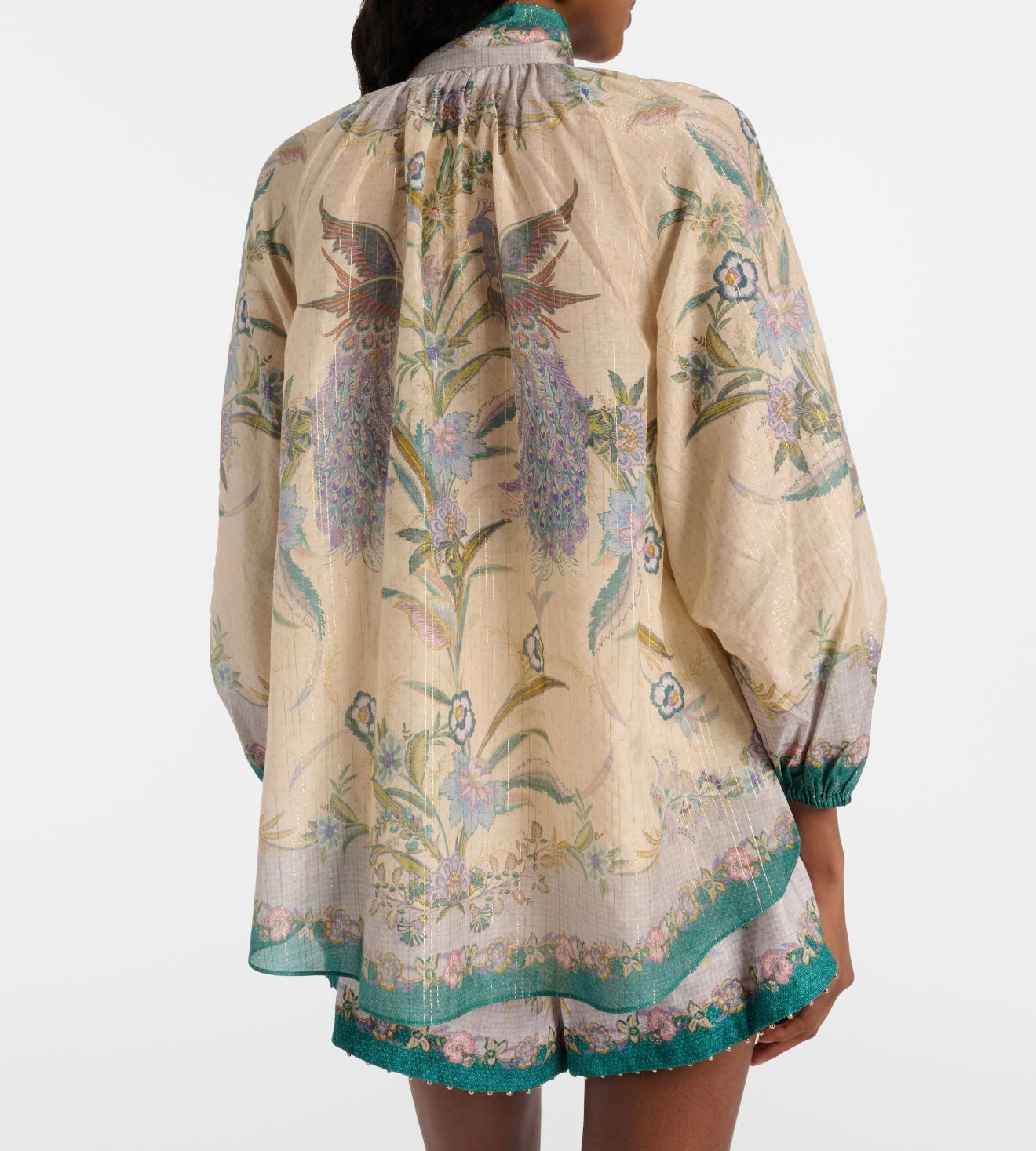 ZIMMERMANN 26 INDRA PRINTED SHIRT AND SHORTS SET STYLE 9626