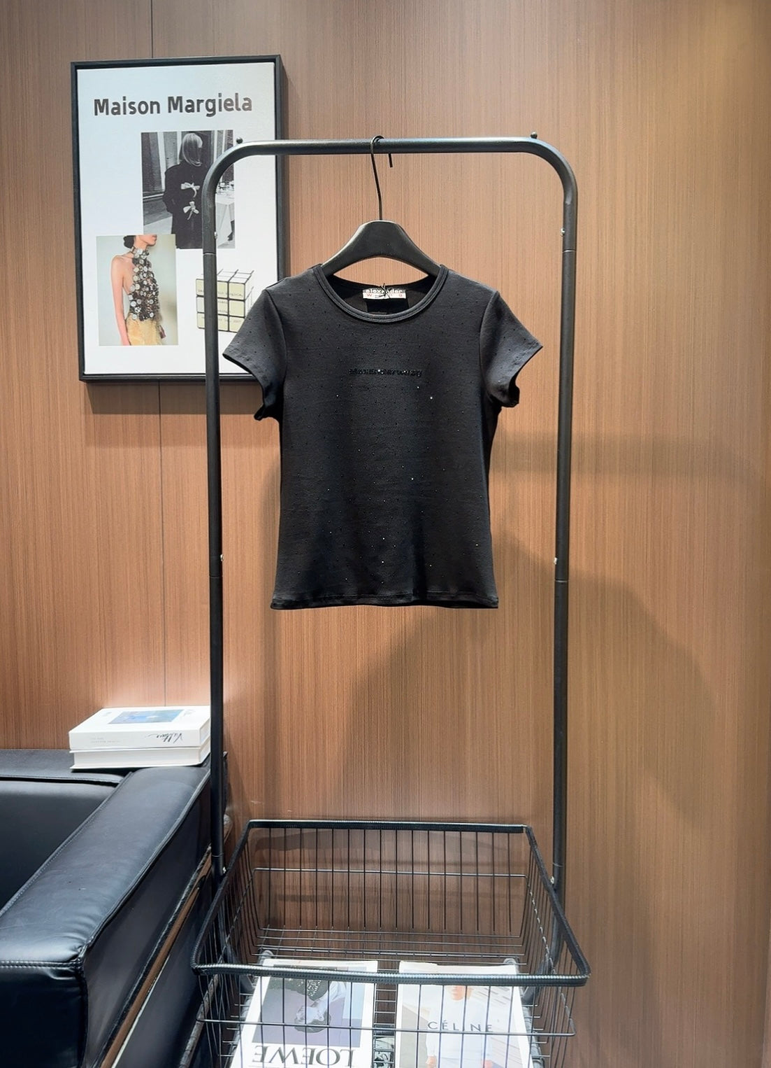 ALEXANDER 26S FITTED T-SHIRT IN CRYSTAL-EMBELLISHED COTTON