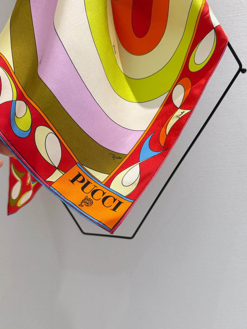 PUCCI 26S HALTER SCARF TOP IN MULTICOLOR PRINTED SILK
