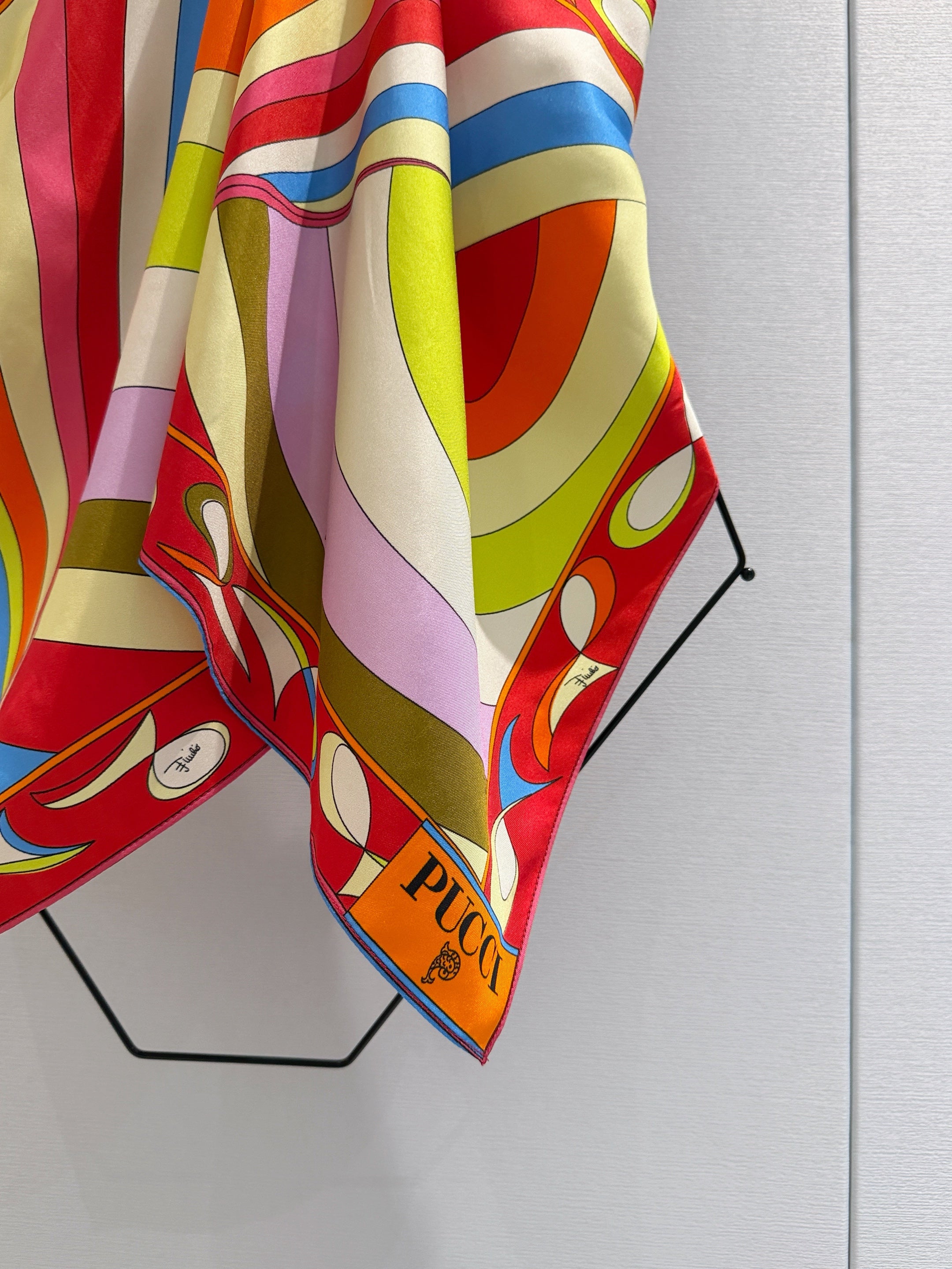 PUCCI 26S HALTER SCARF TOP IN MULTICOLOR PRINTED SILK