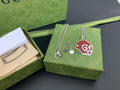 GG SKULL RED ENAMEL NECKLACE