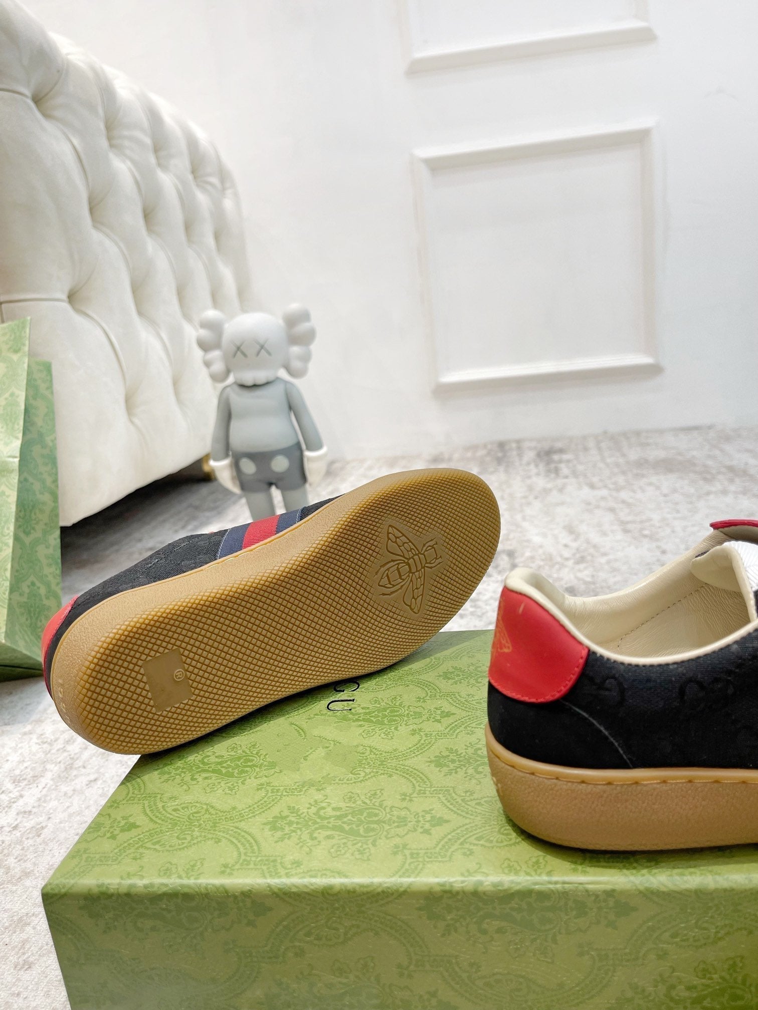GG SNEAKERS ARDESIA BLACK RED LEATHER
