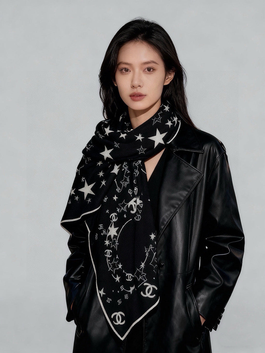 CHANEL 26S SCARF 135 IN CASHMERE AND SILK 309310