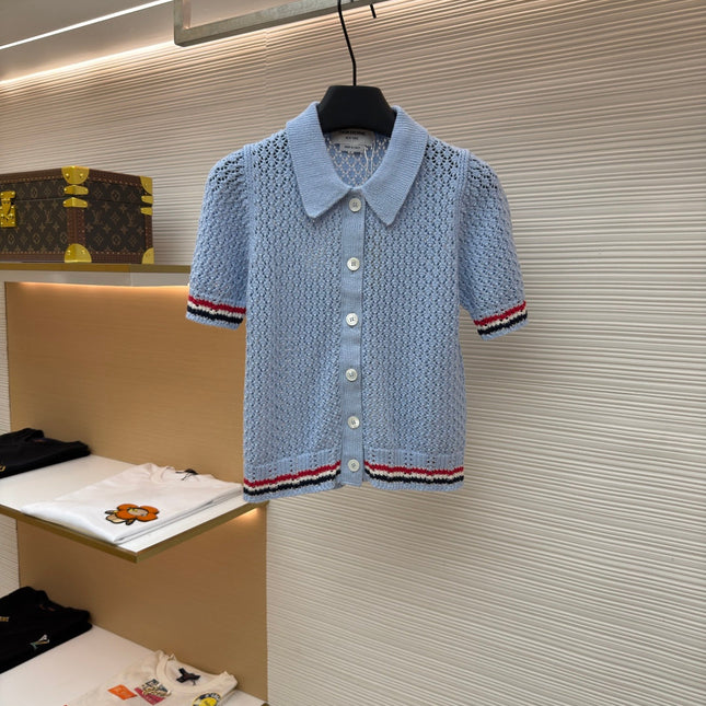 THOM 26S SHORT-SLEEVED KNIT POLO SHIRT STYLE 154