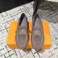 LV LOAFER 25S IN DUSTY ROSE BROWN SUEDE AND CALFSKIN