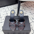 YSL 26S HEELED SANDALS 95 MM IN WINE BROWN CALFSKIN WITH CROSS STRAP
