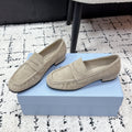 PRADA 26S LOAFERS 25MM IN BEIGE SUEDE