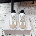 JIMMY CHOO 26S SNEAKERS IN BEIGE SUEDE AND WHITE CALFSKIN