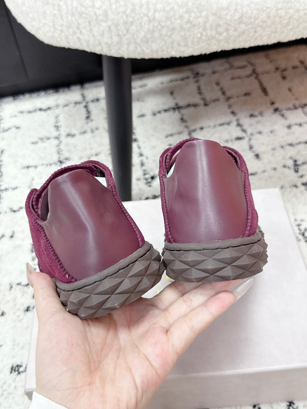 JIMMY CHOO 26S SNEAKERS IN DARK RED SUEDE