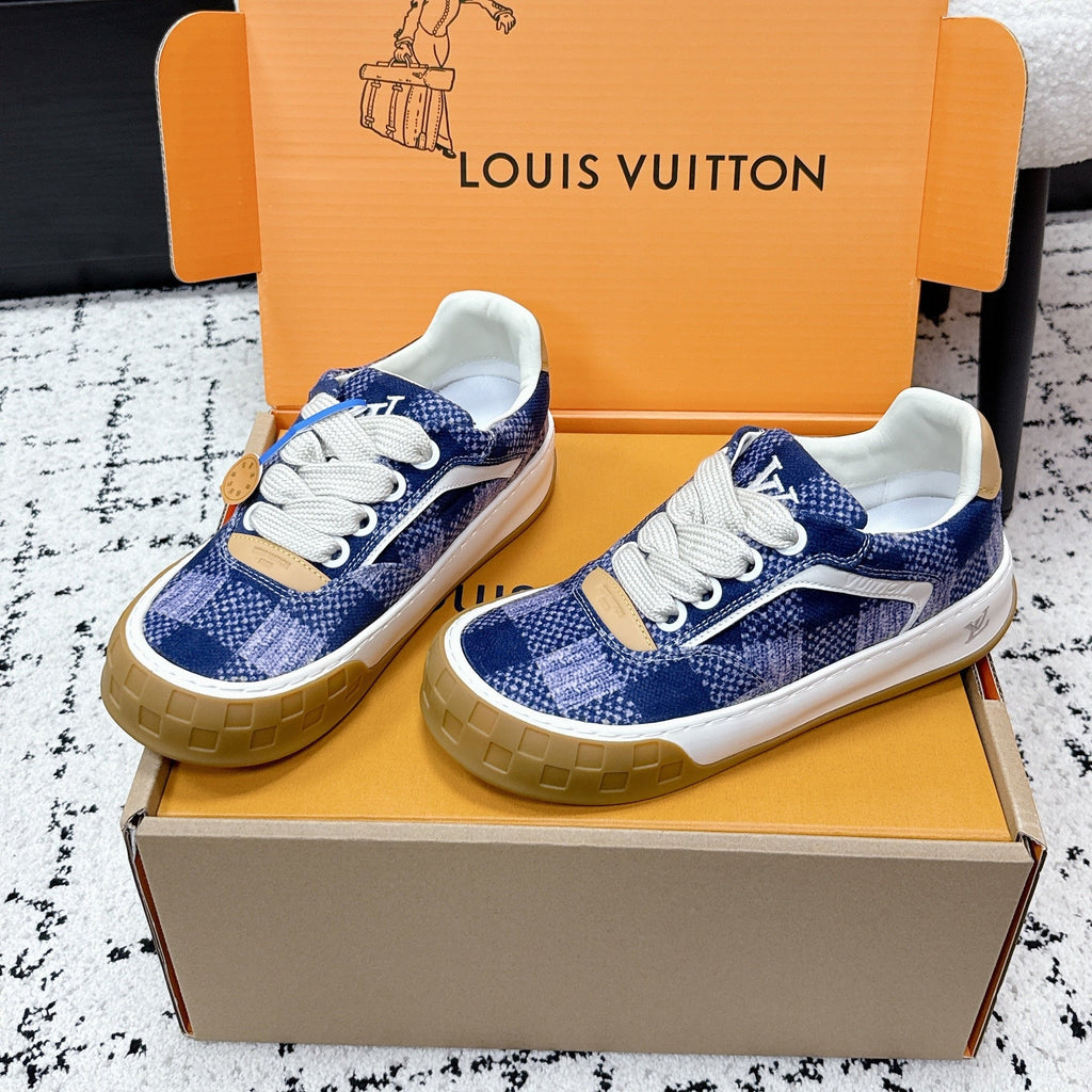 LV 26S TILTED SNEAKERS 40MM IN DARK BLUE FABRIC
