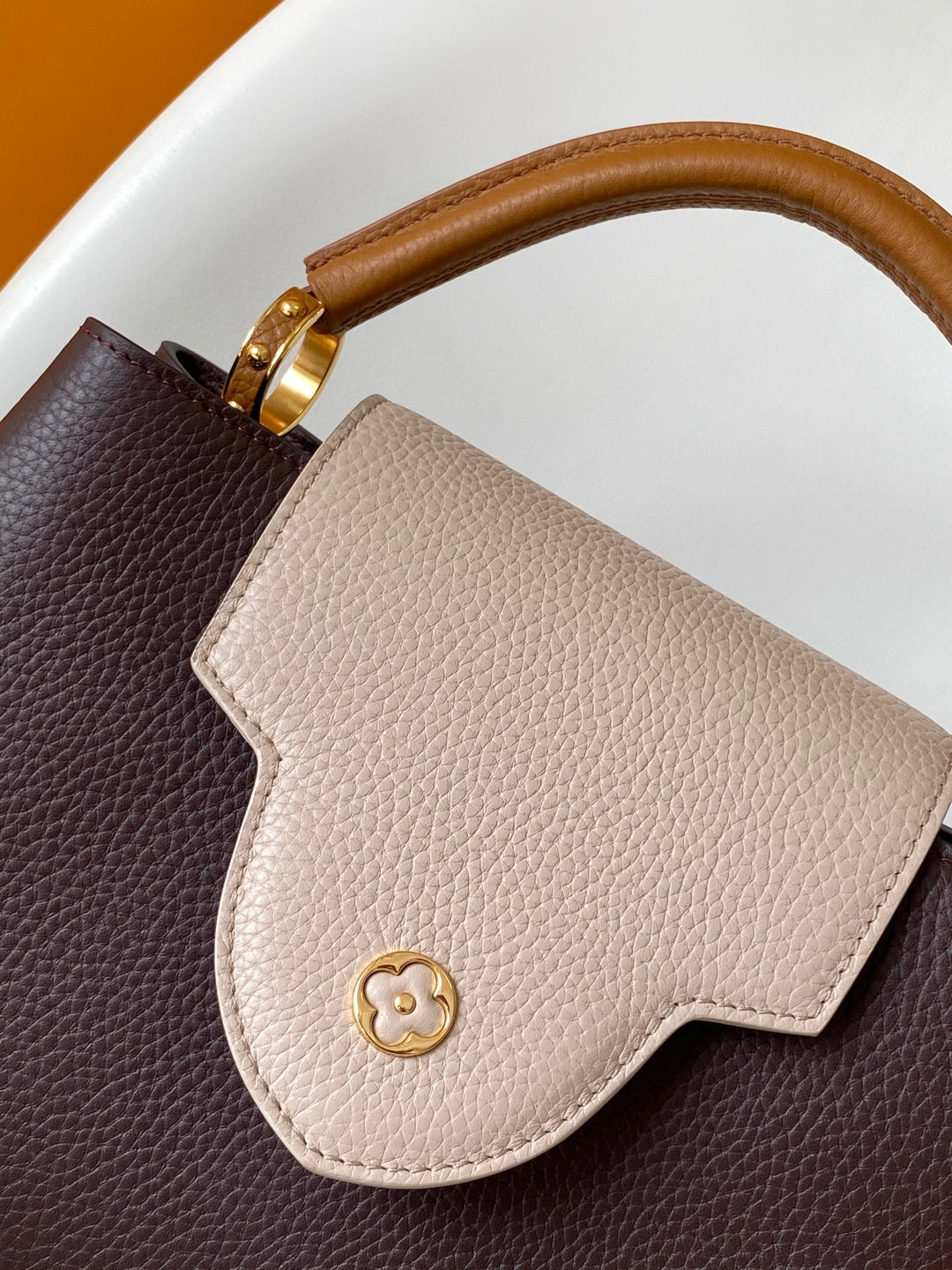LV 26S CAPUCINES BAG 31 IN REDDISH BROWN TAURILLON CALFSKIN