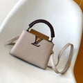 LV 26S CAPUCINES BAG 21 IN GRAYISH BEIGE TAURILLON CALFSKIN