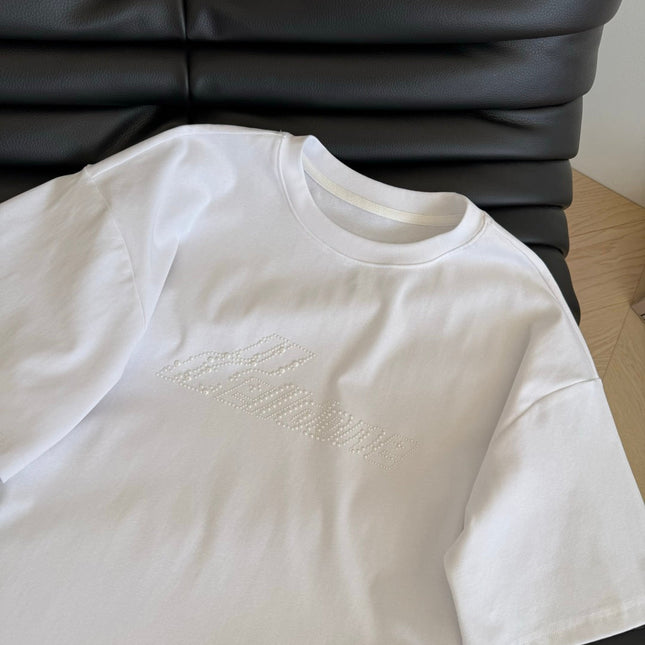 SHORT-SLEEVE TEE 25S WITH PEARL LETTERING 265703