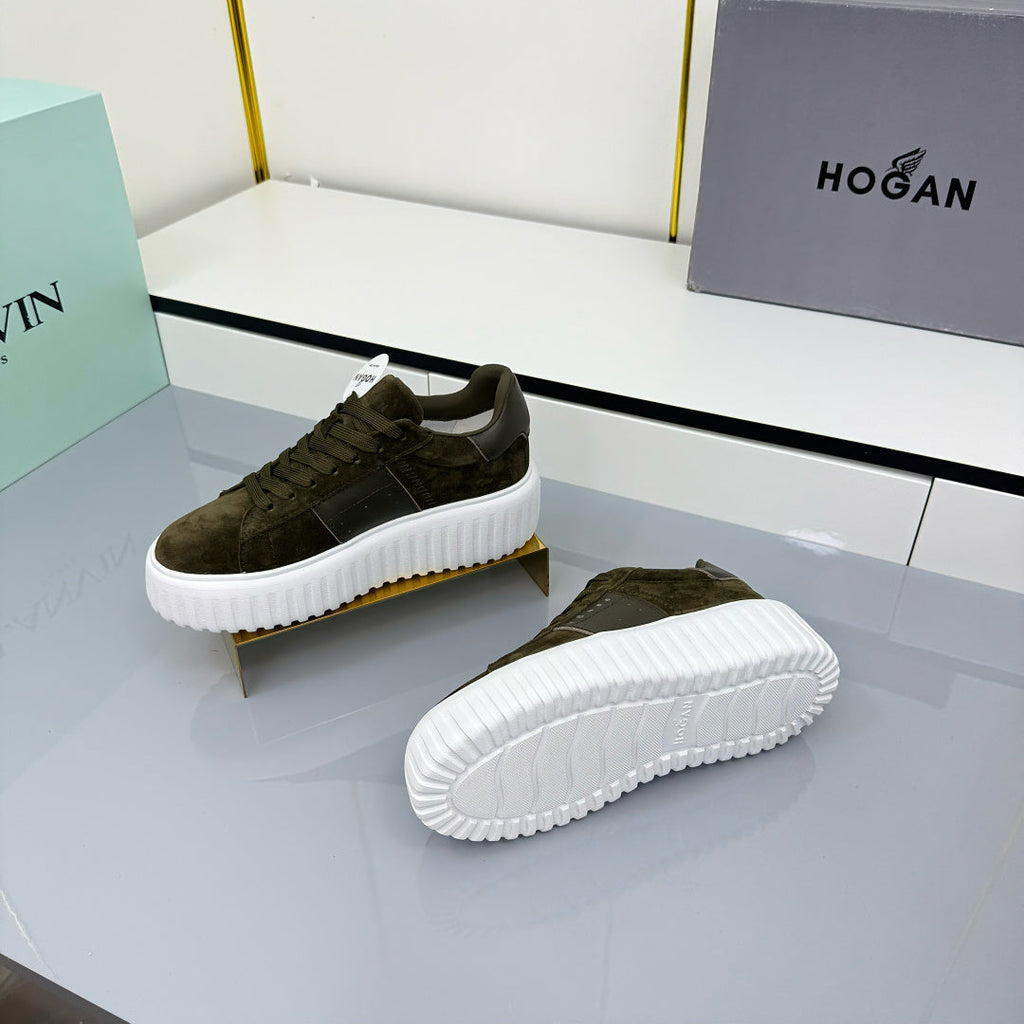 TOM FORD 26S SNEAKER HOGAN IN MOSS GREEN SUEDE