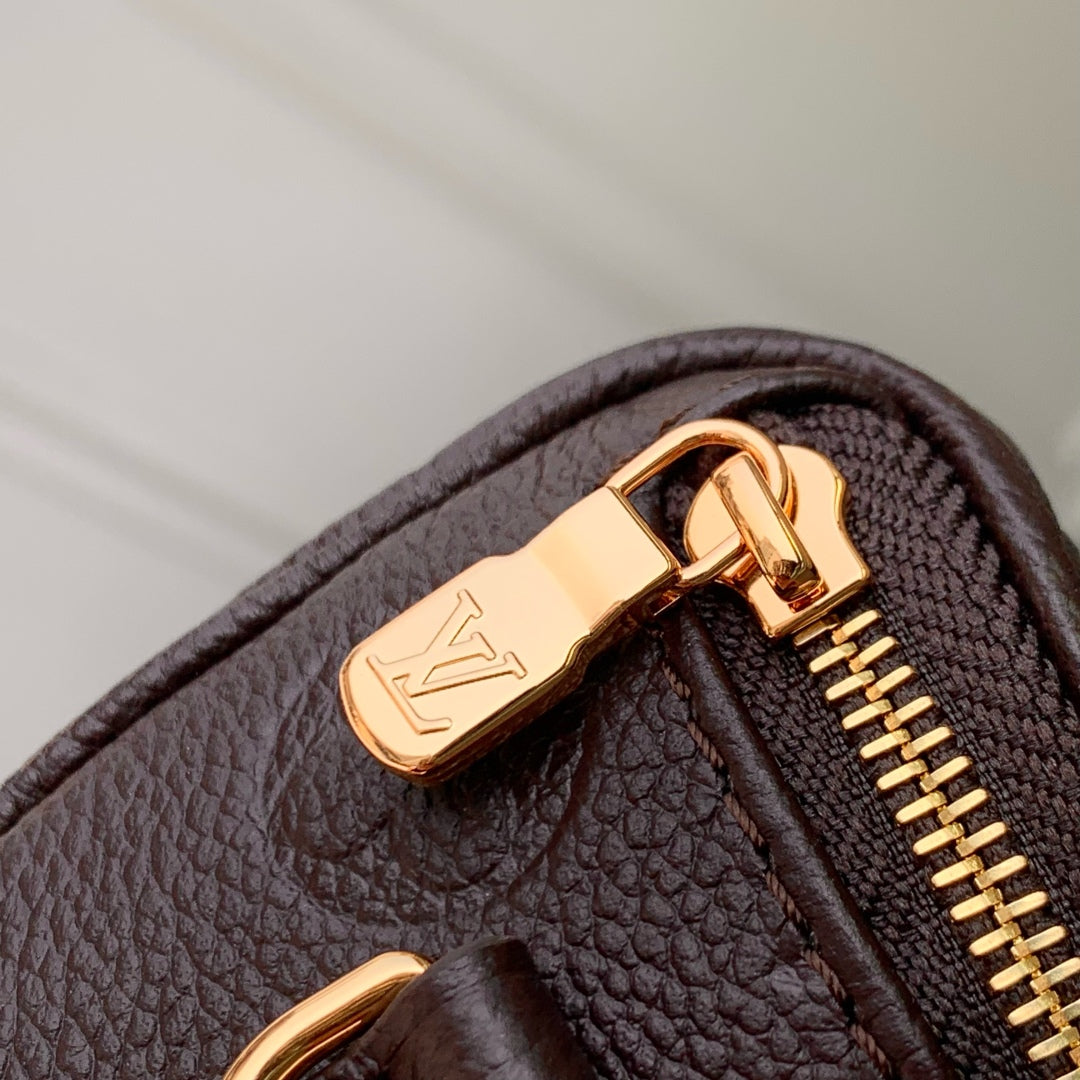MINI BUMBAG 17 IN DARK BROWN MONOGRAM EMBOSSED LOGO CALFSKIN