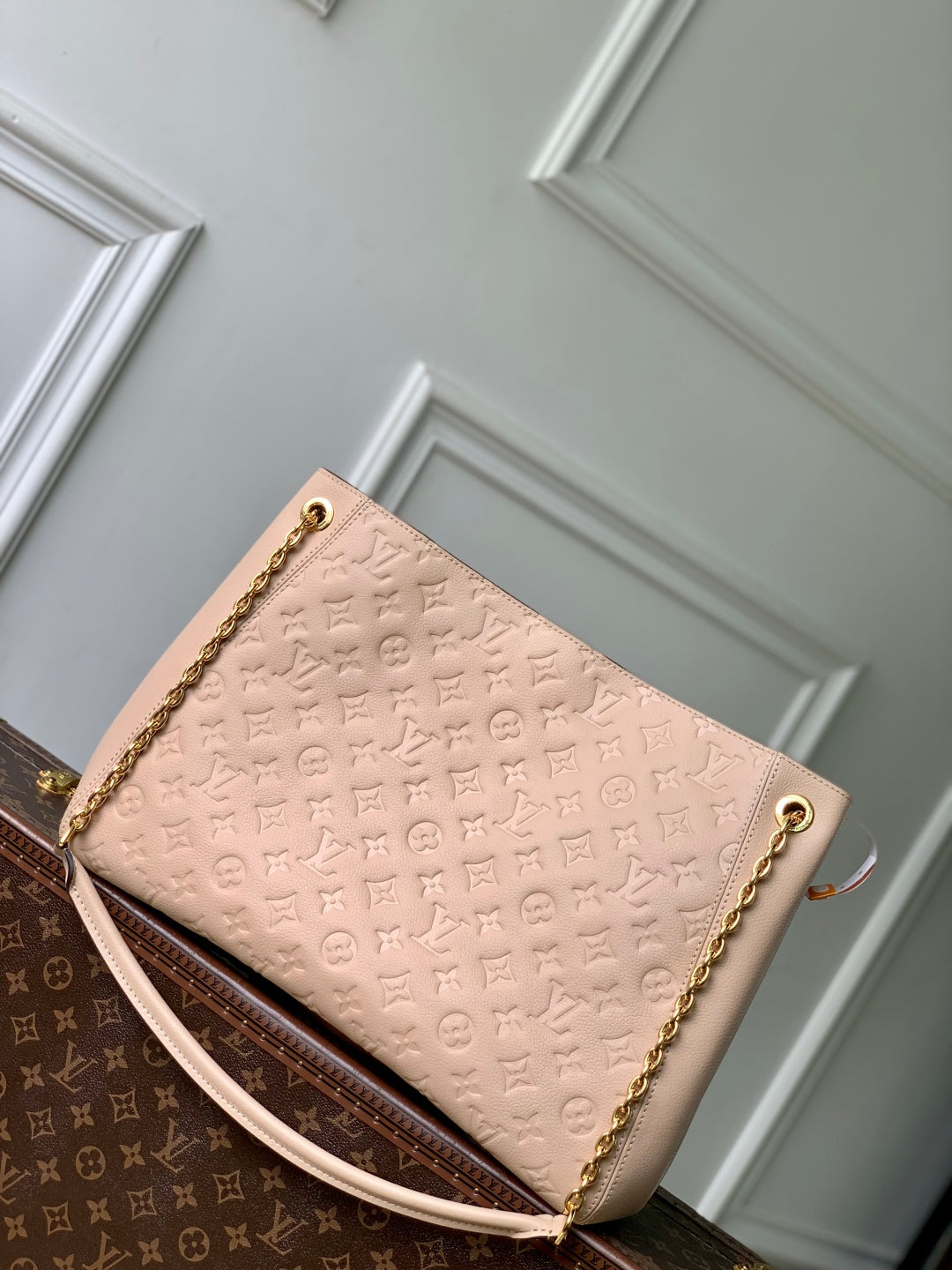 ANYTIME MM 42 IN NUDE PINK MONOGRAM EMPREINTE CALFSKIN