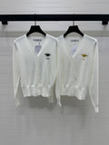 DIOR LONG-SLEEVE KNIT SWEATER WITH EMBROIDERED LOGO